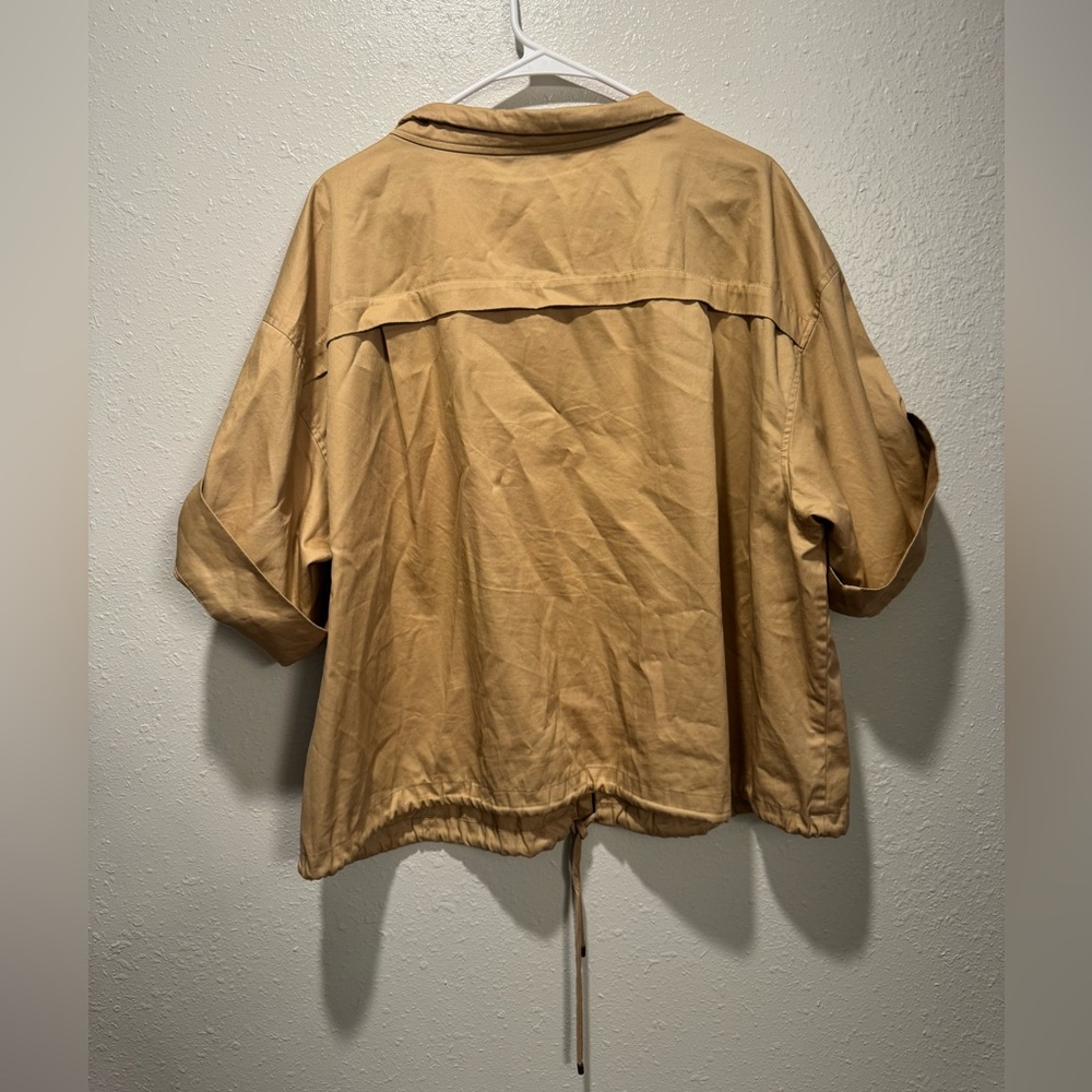 Lauren Ralph Lauren Tan Utility Button Up Top - Picture 4 of 8